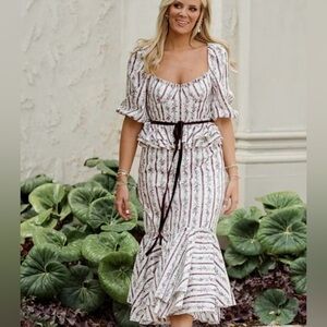 Antonio Melani x Nicola Bathie Florence Floral Print Sweetheart Neck Dress